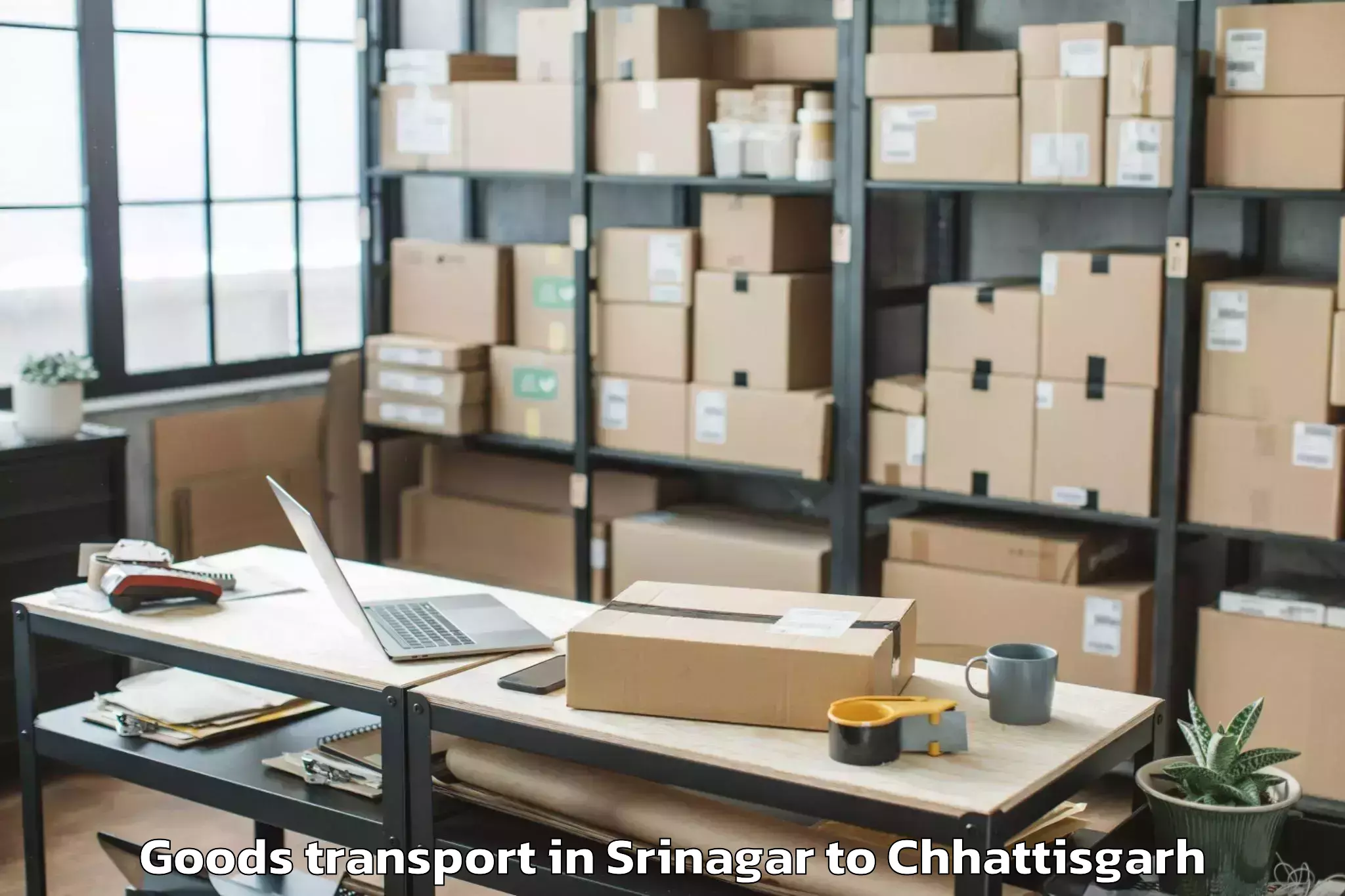 Efficient Srinagar to Dhamtari Goods Transport